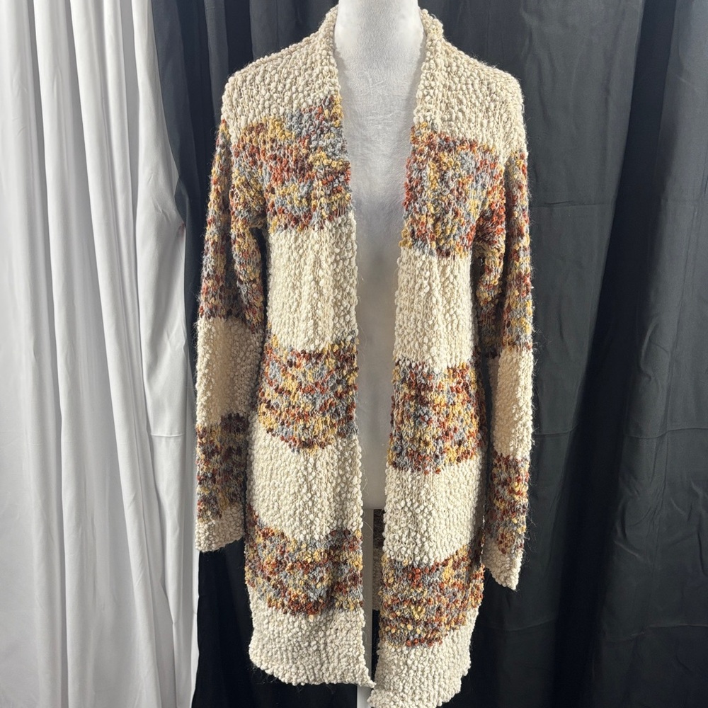 Cozy Multicolor Open-Front Sweater